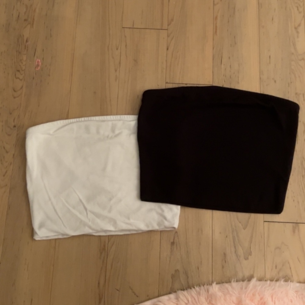 amazon white and black tube tops size small